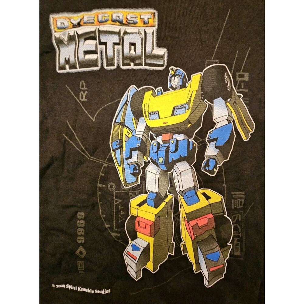 Vtg Spiral Knuckle Studios 1980s Yellow Robot Car 2000 Fan Art T-Shirt Medium